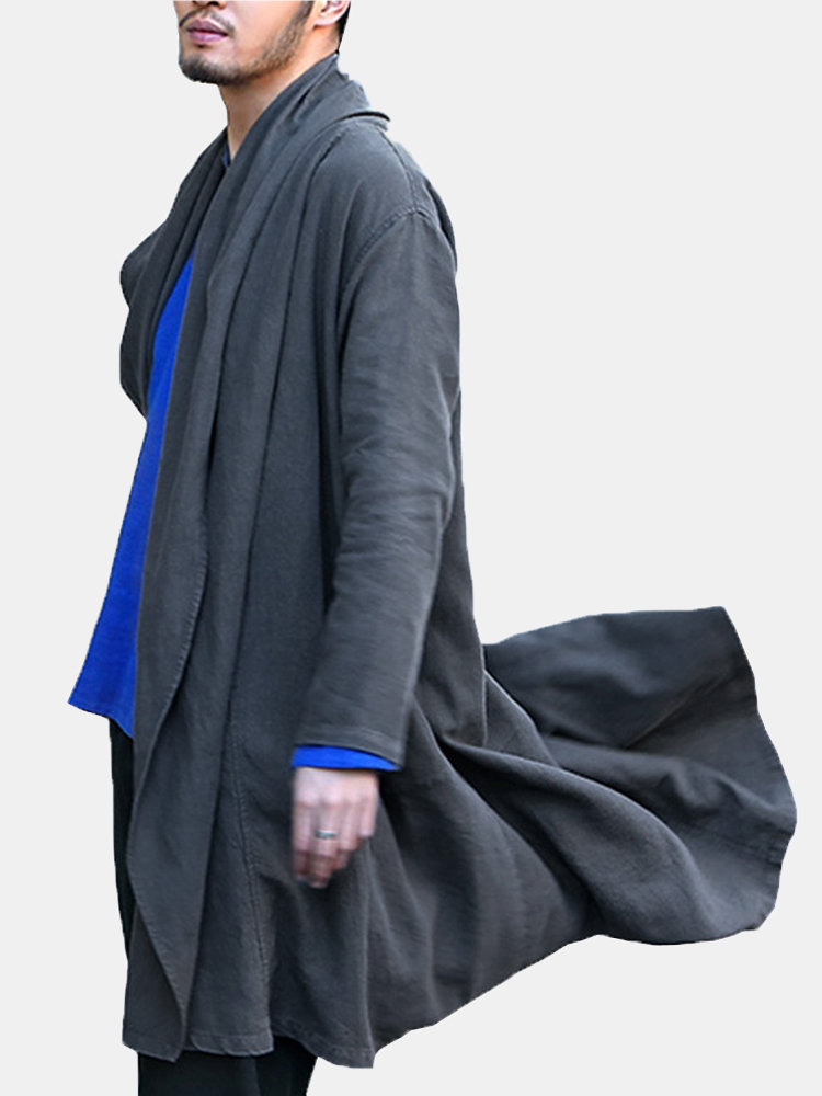

Mid-long Irregular Hem Casual Cloak Cardigans, Khaki grey black