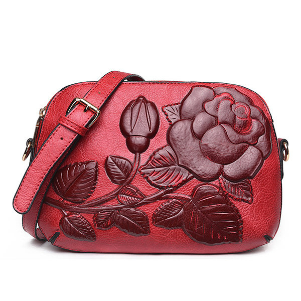 

Women Vintage Embossed Leisure Crossbody Bag Multi-Slot Bag, Red