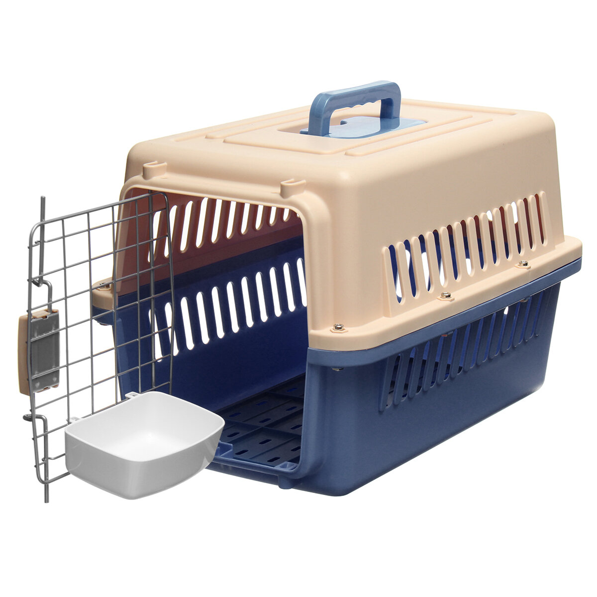 

Airline Approved Dog Cat Portable Tote Crate Pet Carrier, Dark blue blue