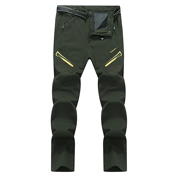 

Mens Warm Fleece Lining Water-repellent Outdoor Sport Pants, Gray dark blue army green