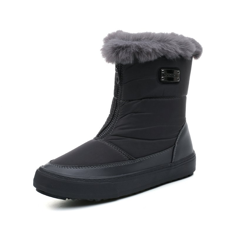 

Fur Lining Ankle Boots, White gray
