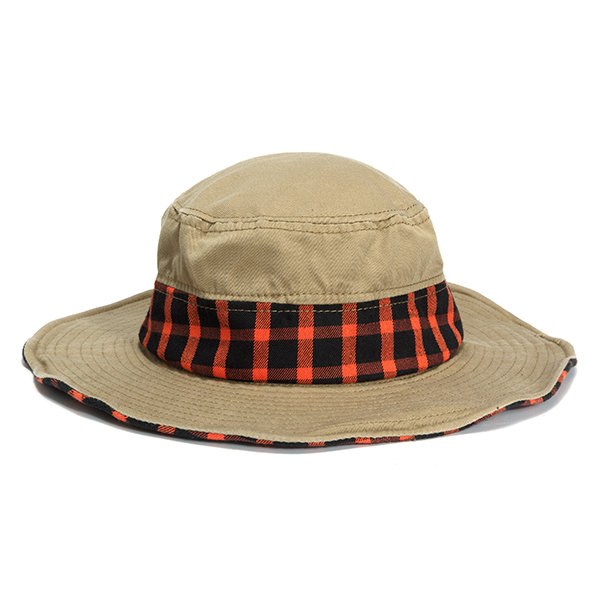 

Men Cotton Wide Brim Suncreen Bucket Hats Outdoor Travel UV Protection Fisherman Hats, Black khaki army green
