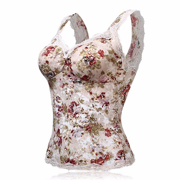 

Sexy Full Lace Breathable Ultrathin Vest Bras V Neck Wireless Tank Top Bra, Black nude grey wine red white cameo white
