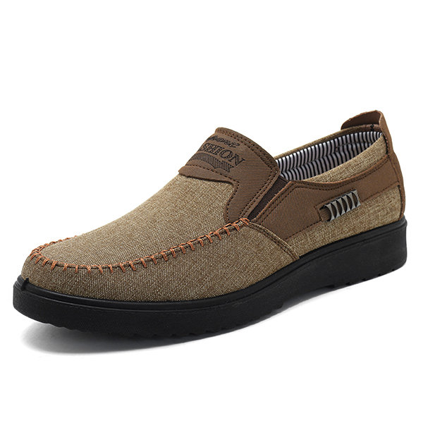 

Men Old Peking Hand Stitching Non-slip Casual Cloth Shoes, Light brown coffee gray