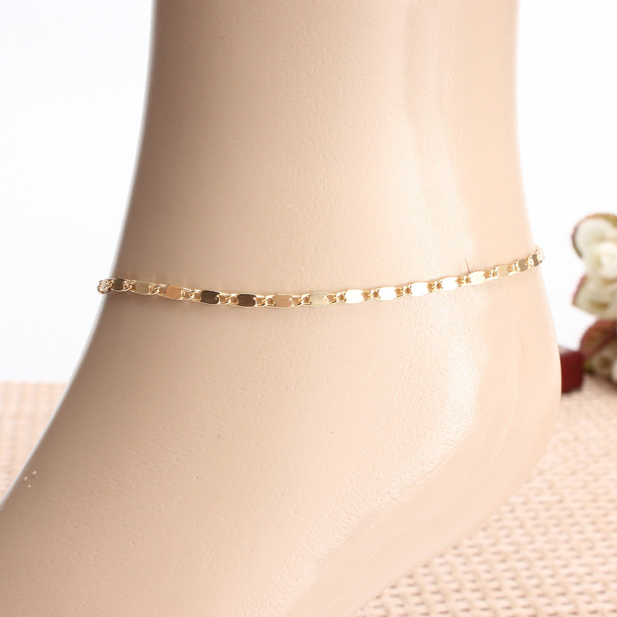

Simple Gold Plated Adjustable Anklet