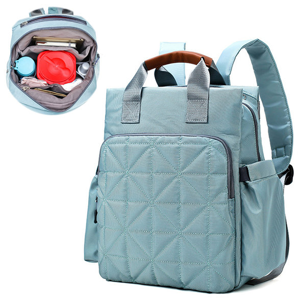

Women Canvas Multi-functional Backpack Handbag Shoulder Bag, Blue pink