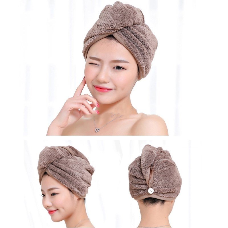 

Water-absorbent Hair Drying Cap Towel, White