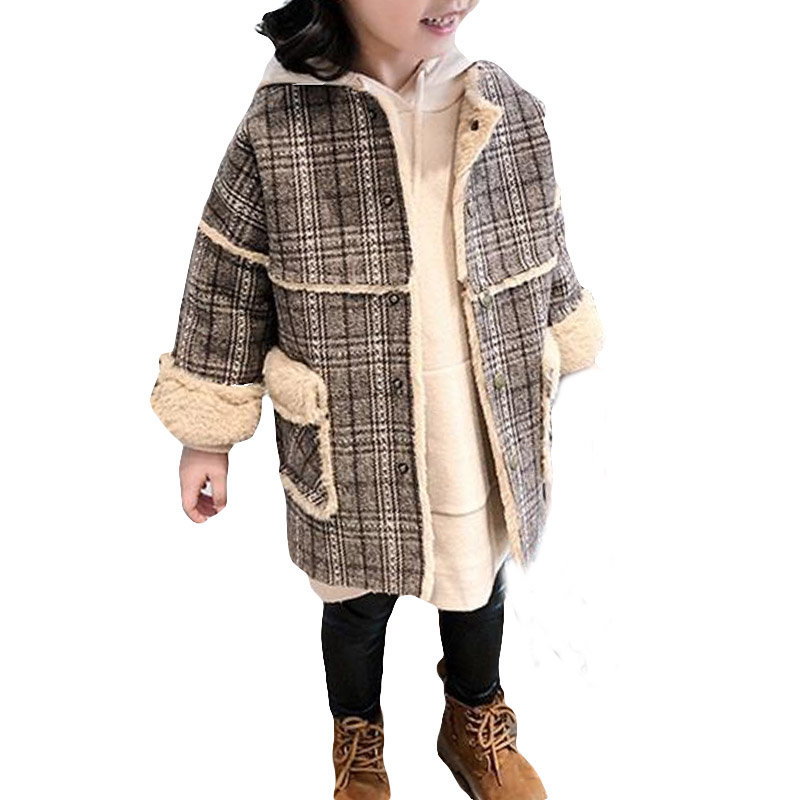 

Thicken Fleece Girls Winter Coat For 2Y-9Y, Gray