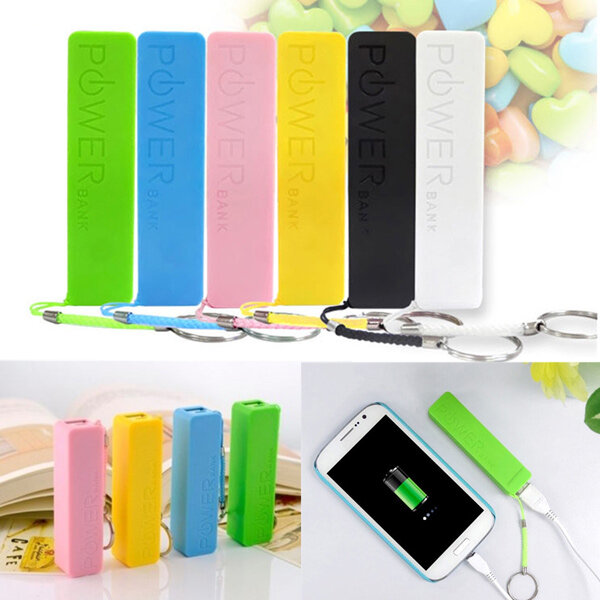 

DIY 18650 Battery Charger Case Box USB Power Bank Box For iPhone Smartphone, White yellow pink blue green black