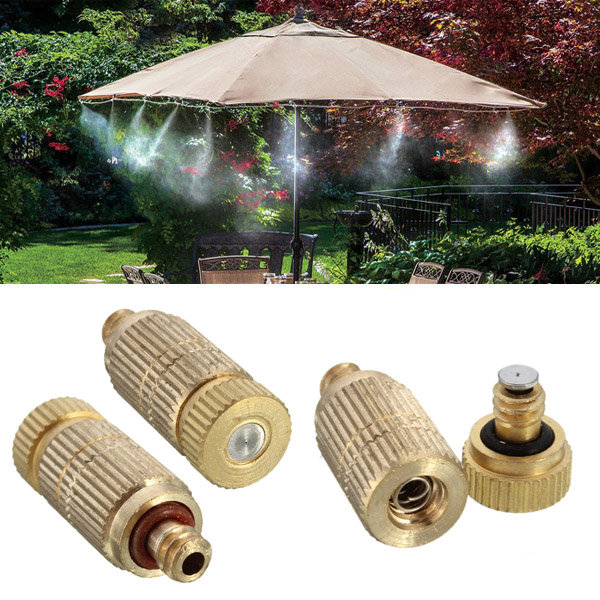 

3/16 Inch Garden Irrigation Brass Misting Spray Nozzle Cooling Humidification Sprinkler, White