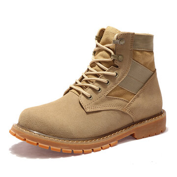 Large Size Men's Classic Nubuck Splicing Outdoor Work Boots