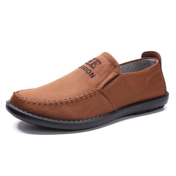 Men's Old Beijing Style Fabric Breathable Soft Flat Slip On Casual Shoes