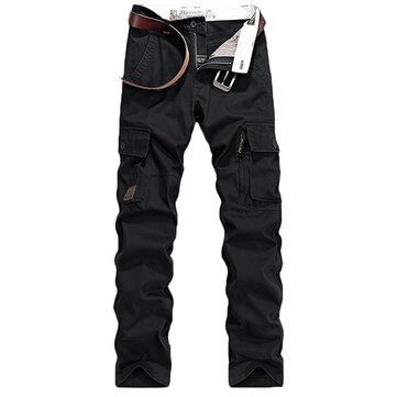 Mens Outdoor Multi-pockets Wear-resisting Cargo Pants Soild Color ...