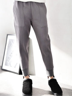 Gorgeous Casual Solid Color Elastic Waist Women Thick Pants - NewChic